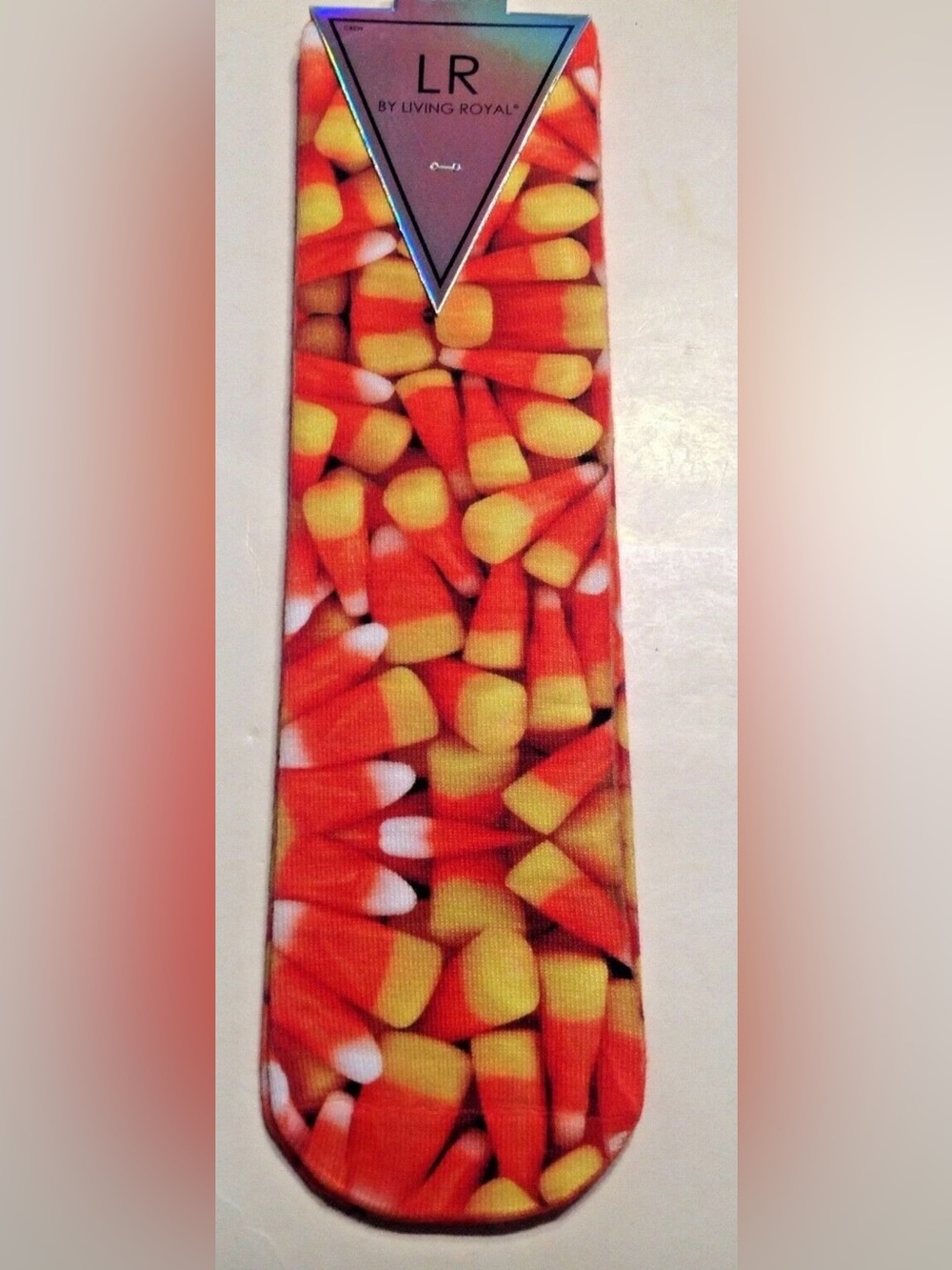 Living Royal Crew Socks Candy Corn Pattern Fit Shoe Sz 4-10 Made in USA unisex